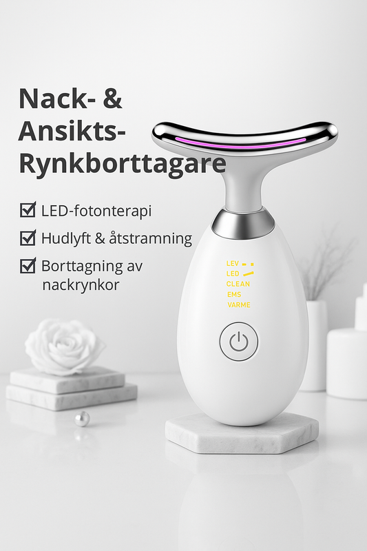 EMS Termisk Nacklyft- och Åtstramningsmassage Elektrisk Mikrostöts-Rynkborttagare Inovashop