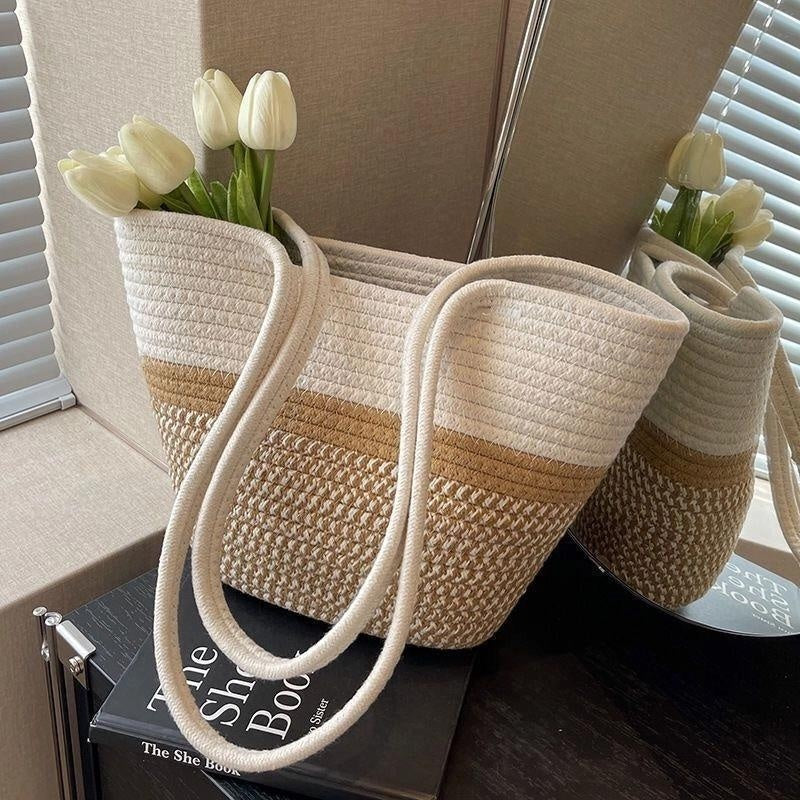 Straw Woven Bag Women's Large Capacity Summer Seaside Beach InovaShop