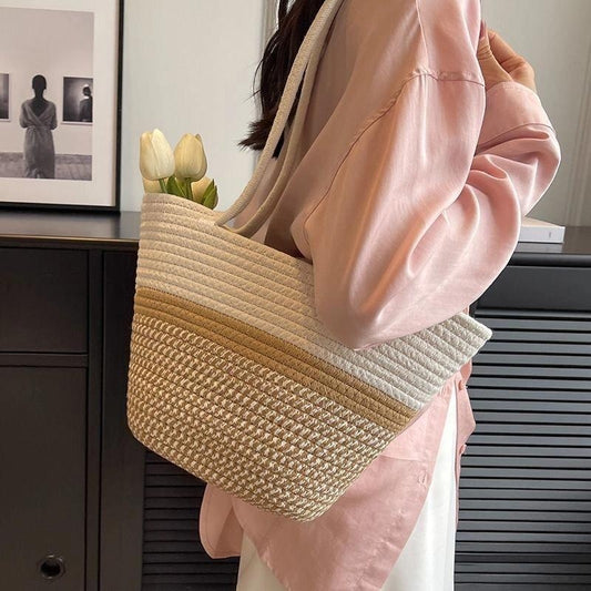 Straw Woven Bag Women's Large Capacity Summer Seaside Beach InovaShop